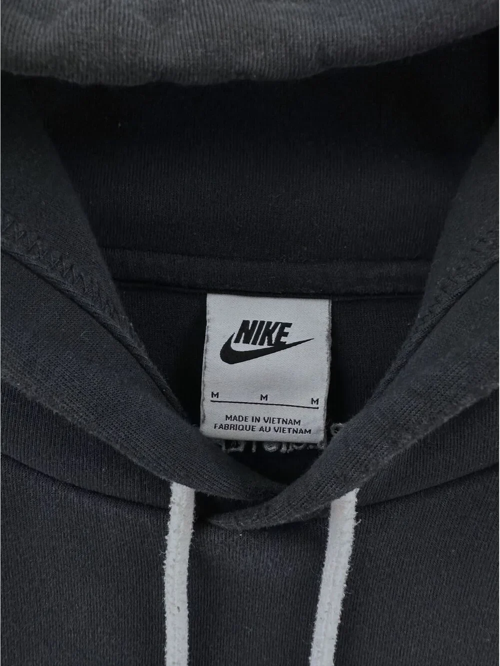 Nike Black Big Swoosh Graphic Logo Hoodie M